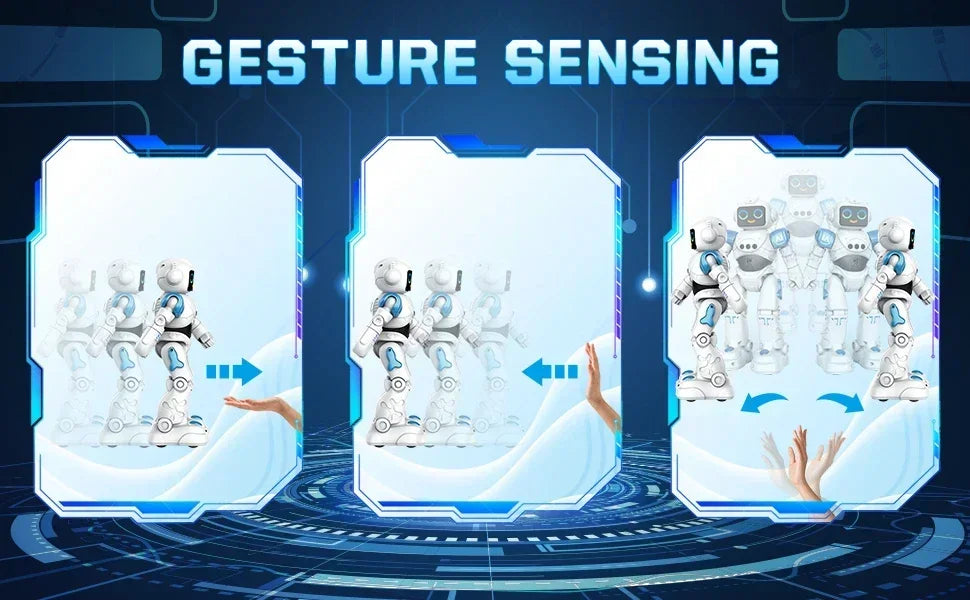 RC Robot Toy Gift for Kids Smart Talking Voice Remote Control Robot Gesture Sensing Emo Robot Toy Boys Girls