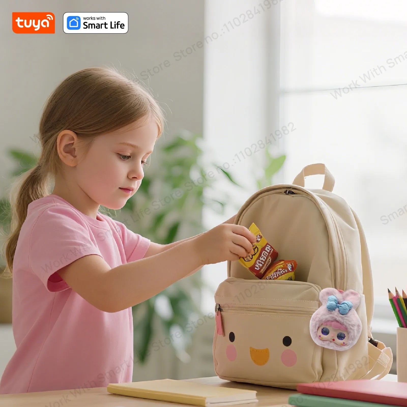 Rabbit: AI Plush Robot w/LED Eyes&Voice Control,Interactive Smart Toy USB Rechargeable Companion for Kids Gifts/Smart Home-Pink