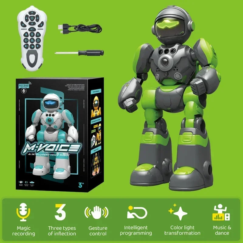 Intelligent RC Robot Voice Gesture Control Programming Machine Music Dancing Toys Recording Electric Robot Toy Children Gift