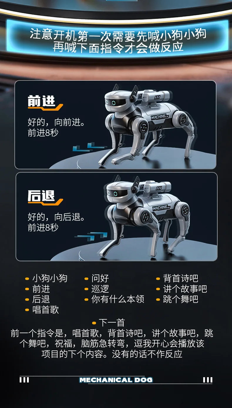 Robot Dog Children's Interactive Toy Intelligent Robot Dog Electric Remote Control Programming Toy Children's Boy New Baby