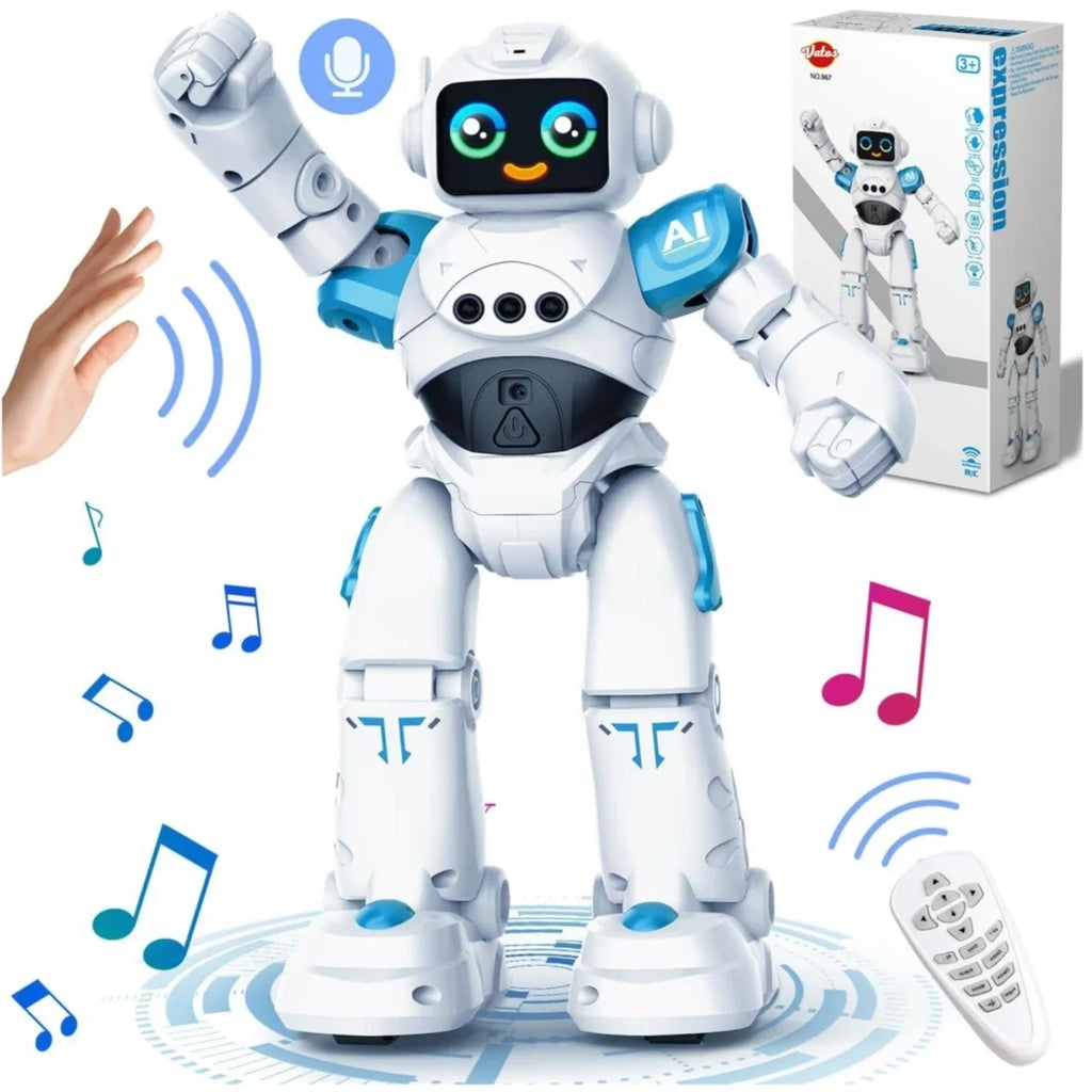 RC Robot Toy Gift for Kids Smart Talking Voice Remote Control Robot Gesture Sensing Emo Robot Toy Boys Girls