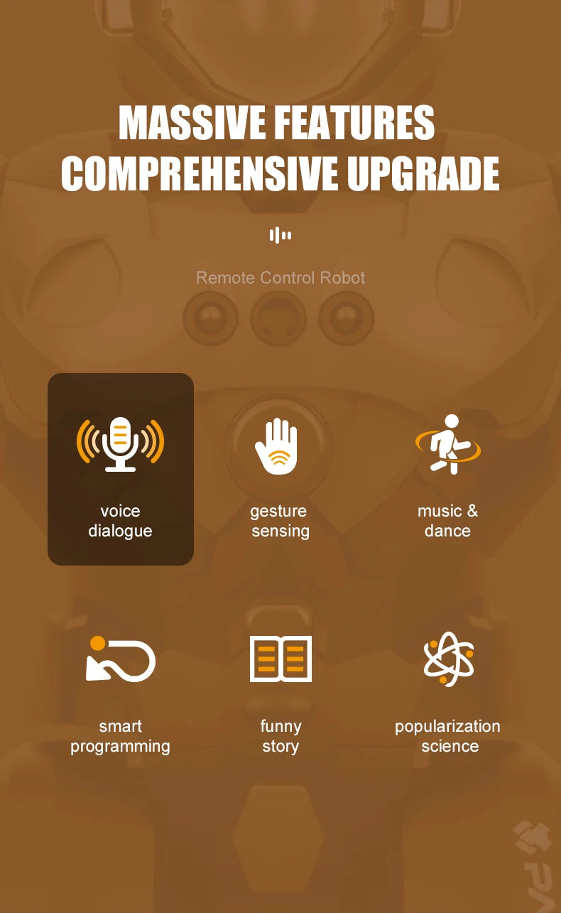 RC Robot Toy Intelligent Programming Voice Controlled Gesture Remote Control LED Smart Dancing Robot Kids Toy for Children Gifts