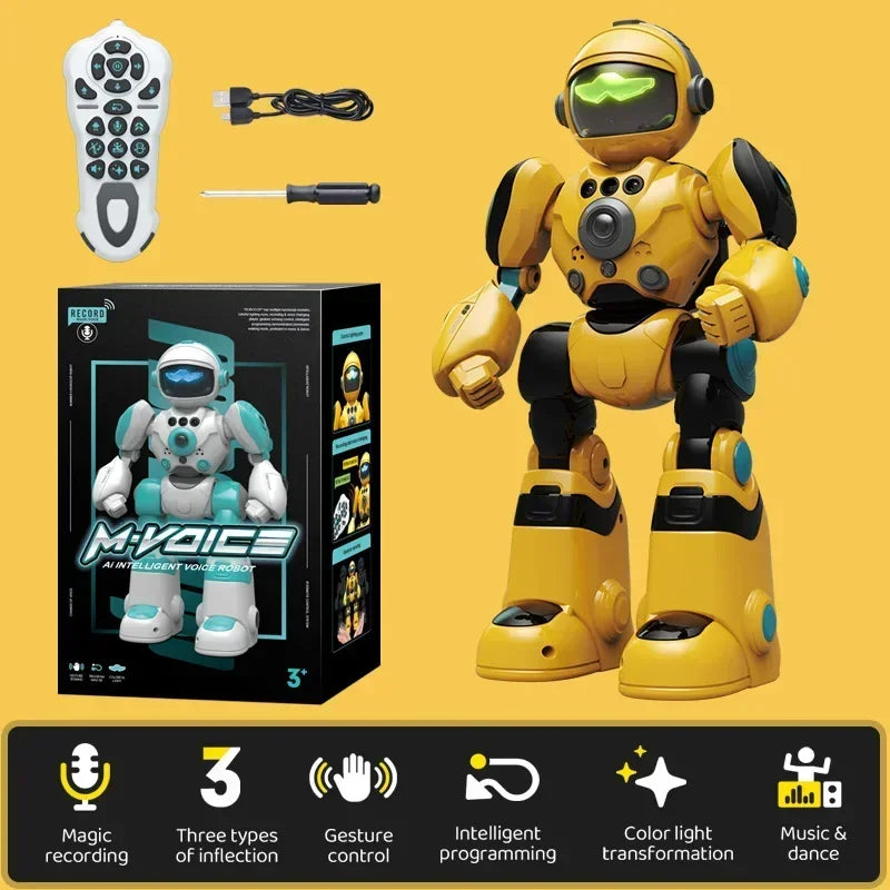 Intelligent RC Robot Voice Gesture Control Programming Machine Music Dancing Toys Recording Electric Robot Toy Children Gift