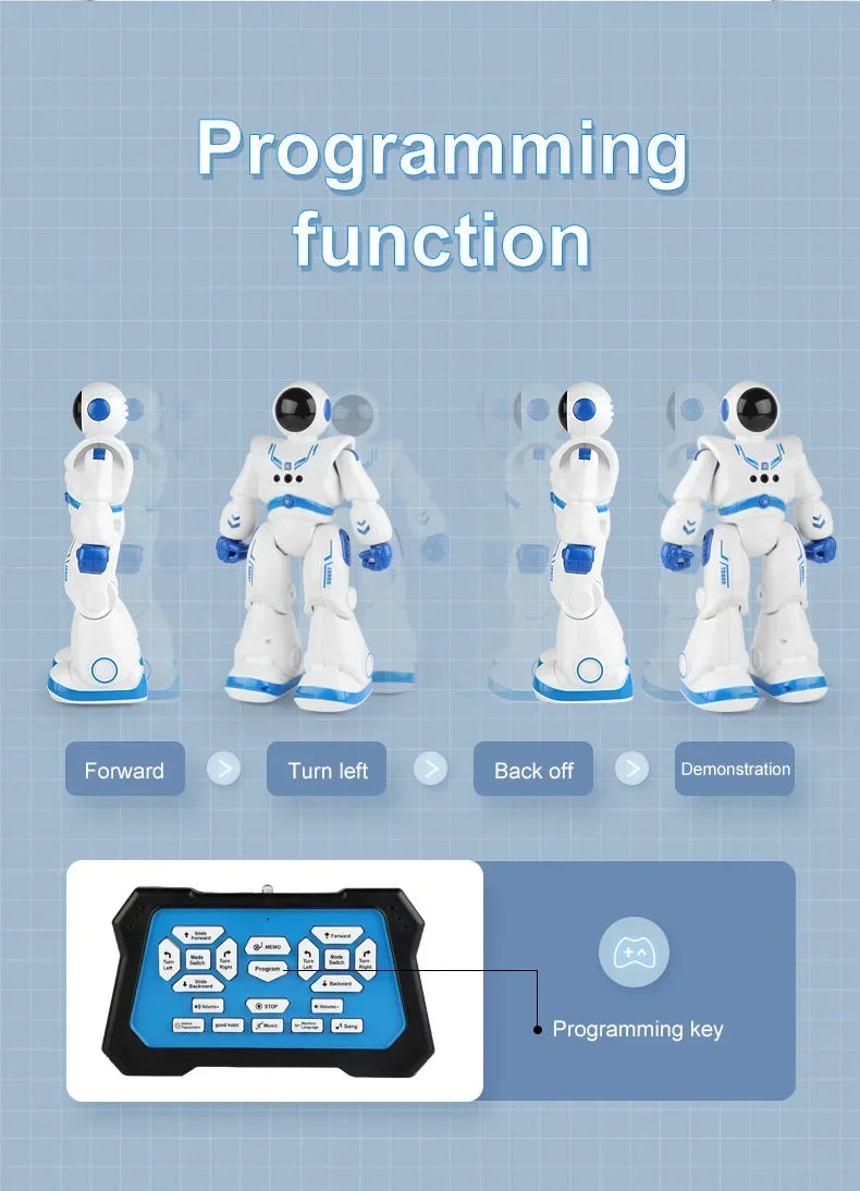 Smart Robot Toy with Gesture & Touch Sensing, Programmable Remote Control Space Robot