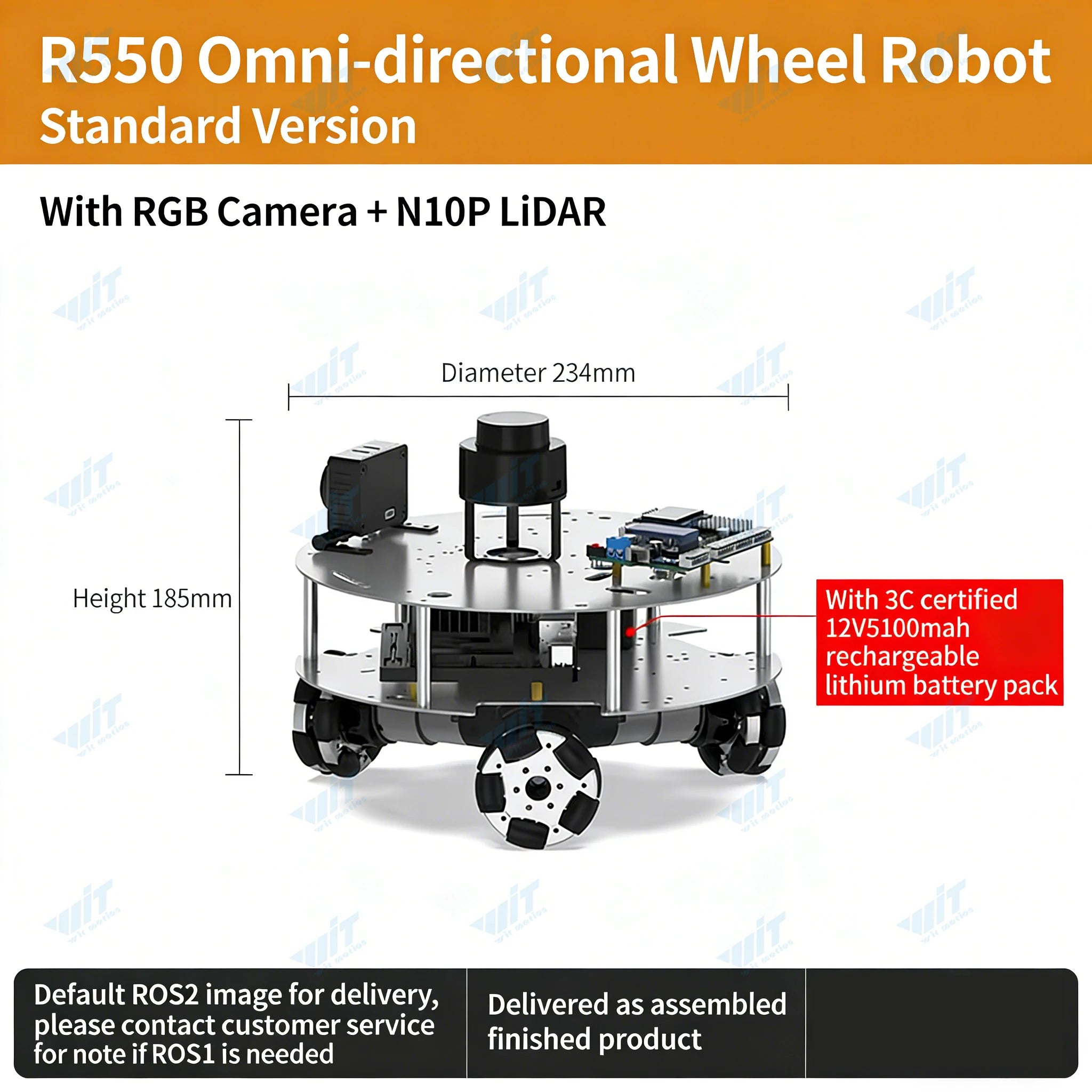 Raspberry Pi 5 R550 smart Robot Car ROS2 3D Depth vision LiDAR navigation Ackermann Differential Drive Mecanum Wheel AI Robot