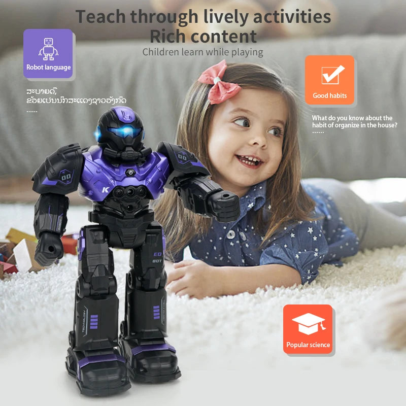 Rc Robot Intelligent Samrt Infrared Sensor Emo Robo Dance 2.4G Programming Remote Control Robot Toys for Kids Boys Girls Gift