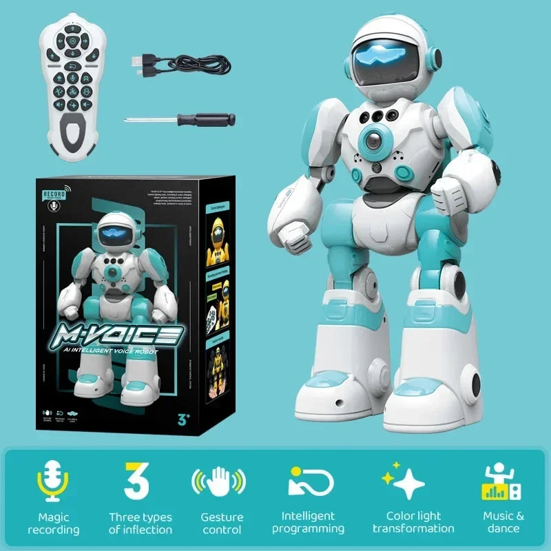 Intelligent RC Robot Voice Gesture Control Programming Machine Music Dancing Toys Recording Electric Robot Toy Children Gift