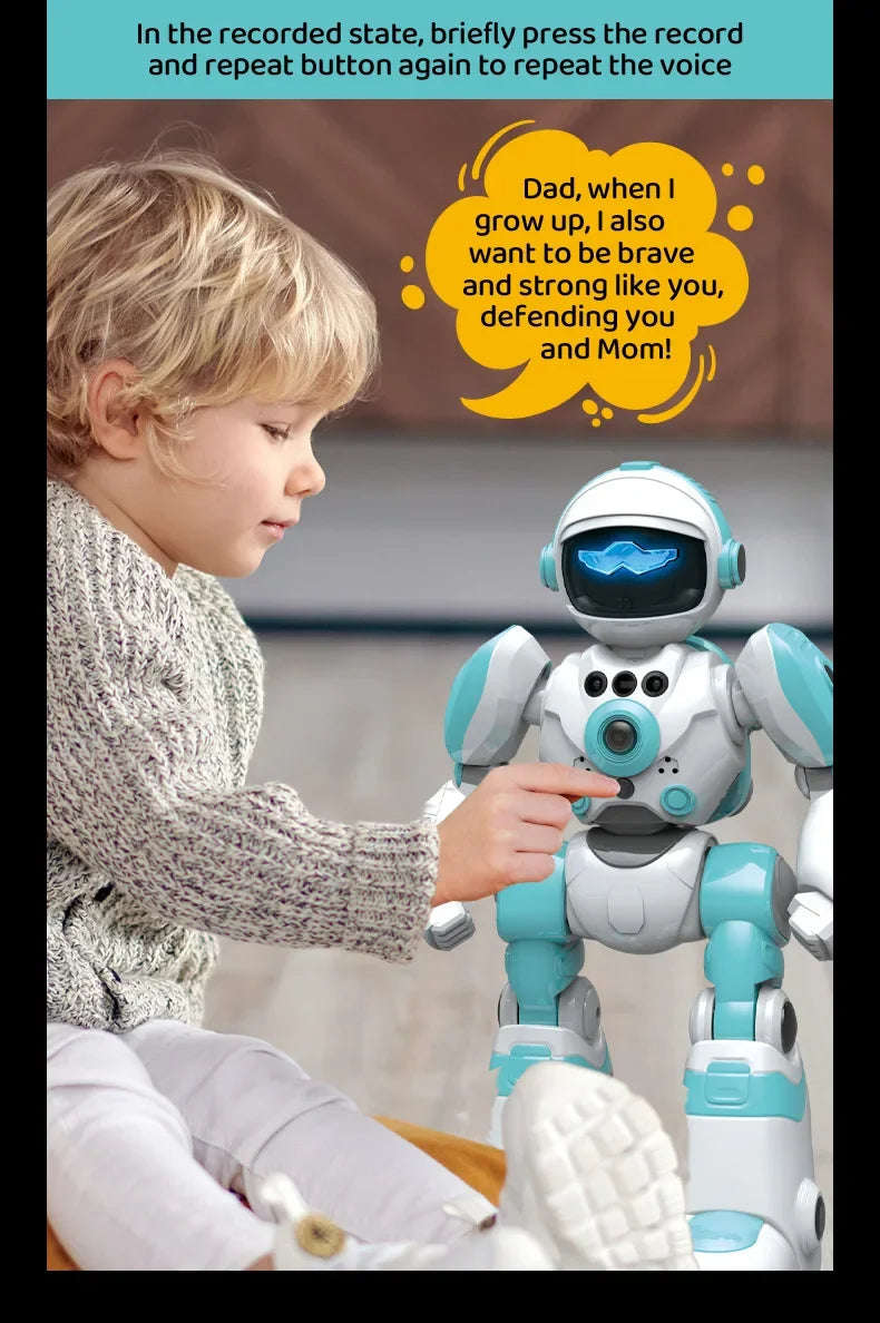 Intelligent RC Robot Voice Gesture Control Programming Machine Music Dancing Toys Recording Electric Robot Toy Children Gift