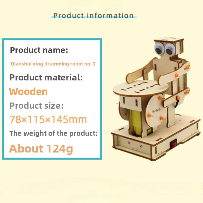DIY Drumming Robot children's science and education experimental toys, hand-assembled models, science and education toys