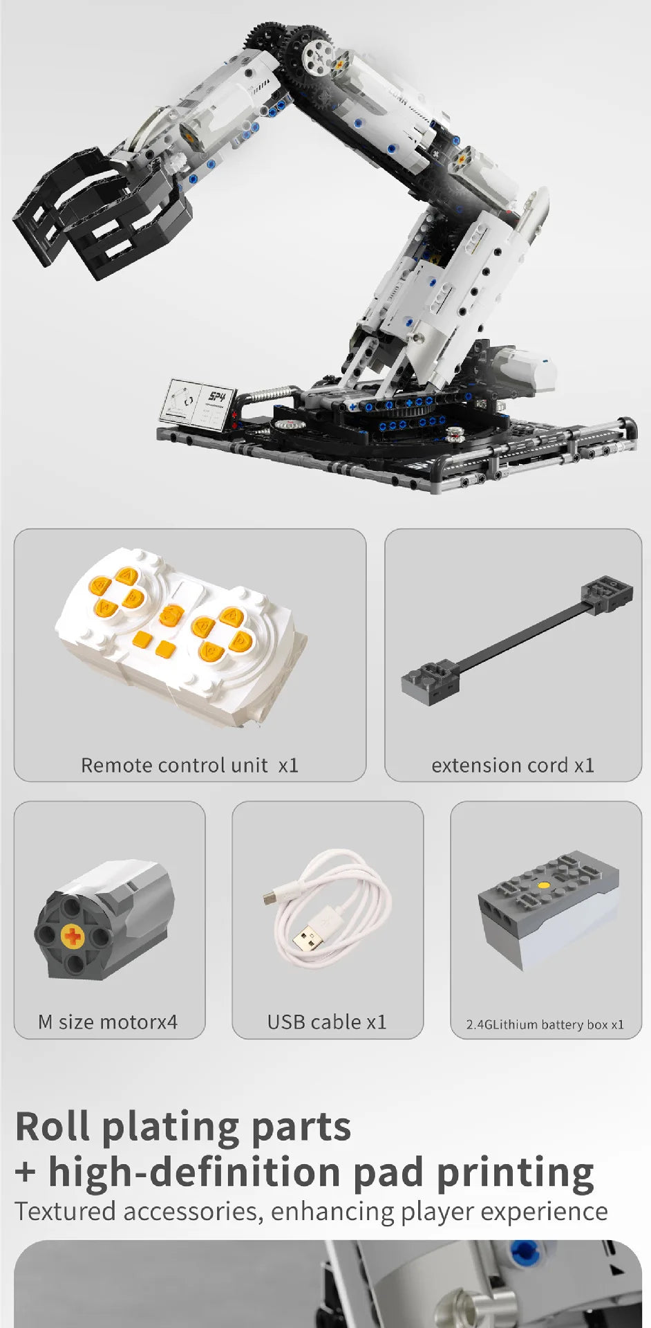 Robotic Arm Building Blocks Programmable Remote Control toys STEM Learning Cultivation of interest in mechanical engineering