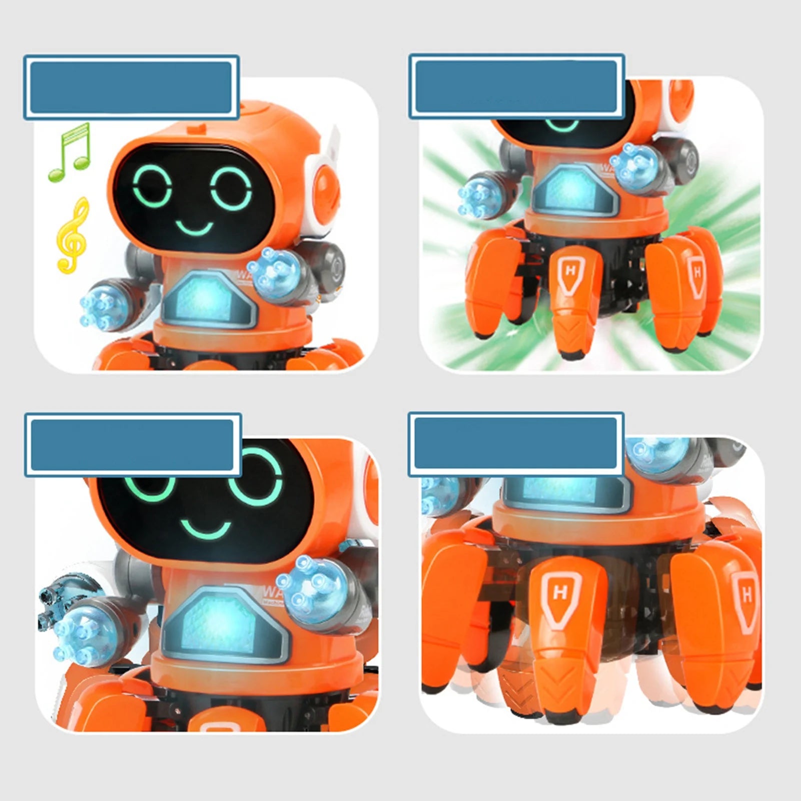 Children Robot  Electric Robot  Robot  Six Claws Plastic Intelligent Dancing Singing Light Electric Robot  for Boys