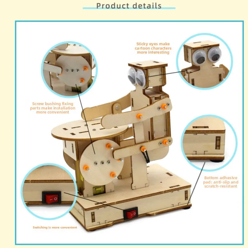 DIY Drumming Robot children's science and education experimental toys, hand-assembled models, science and education toys