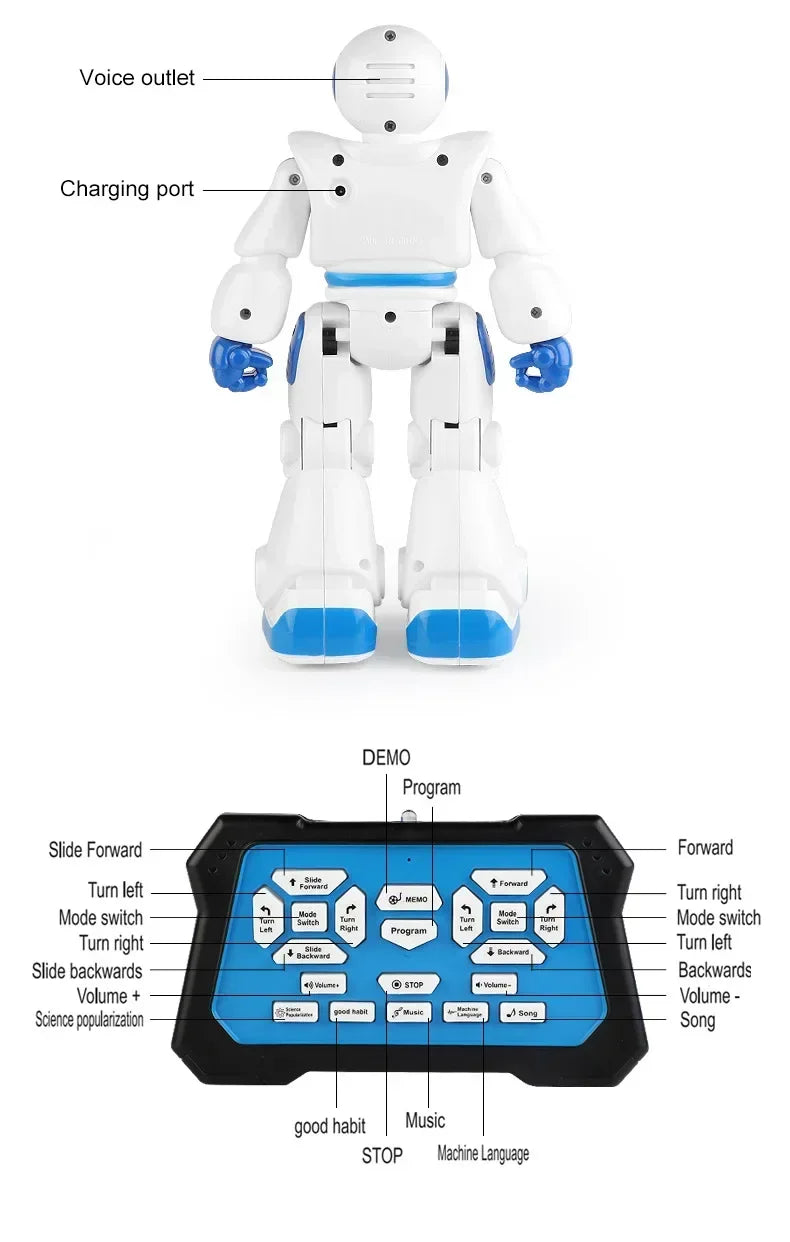Smart Robot Toy with Gesture & Touch Sensing, Programmable Remote Control Space Robot
