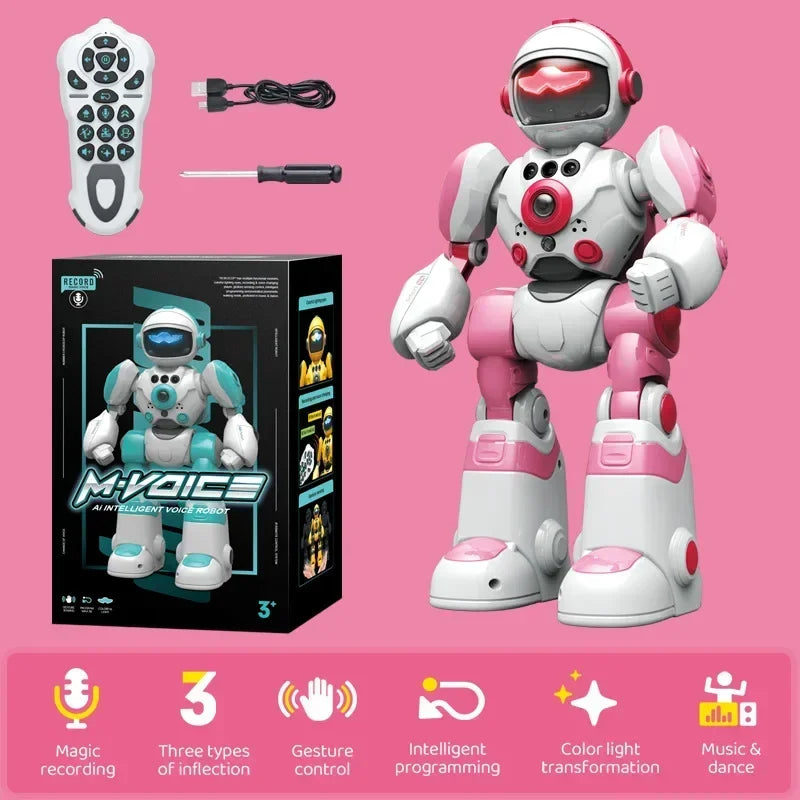 Intelligent RC Robot Voice Gesture Control Programming Machine Music Dancing Toys Recording Electric Robot Toy Children Gift