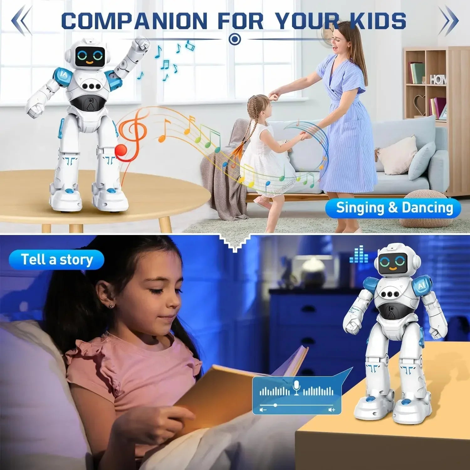 RC Robot Toy Gift for Kids Smart Talking Voice Remote Control Robot Gesture Sensing Emo Robot Toy Boys Girls