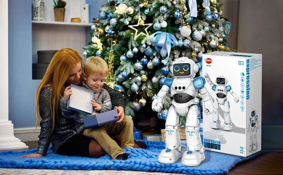 RC Robot Toy Gift for Kids Smart Talking Voice Remote Control Robot Gesture Sensing Emo Robot Toy Boys Girls