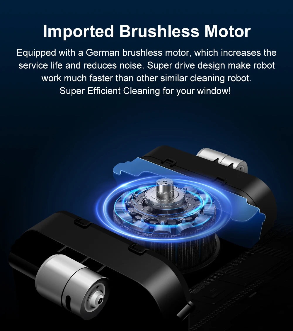 Robot Window cleaner ABIR WD8,Dual Water Spray,Smart Memory,High Vacuum Suction, Laser Sensor, Home Wall Glass Cleaning Robot