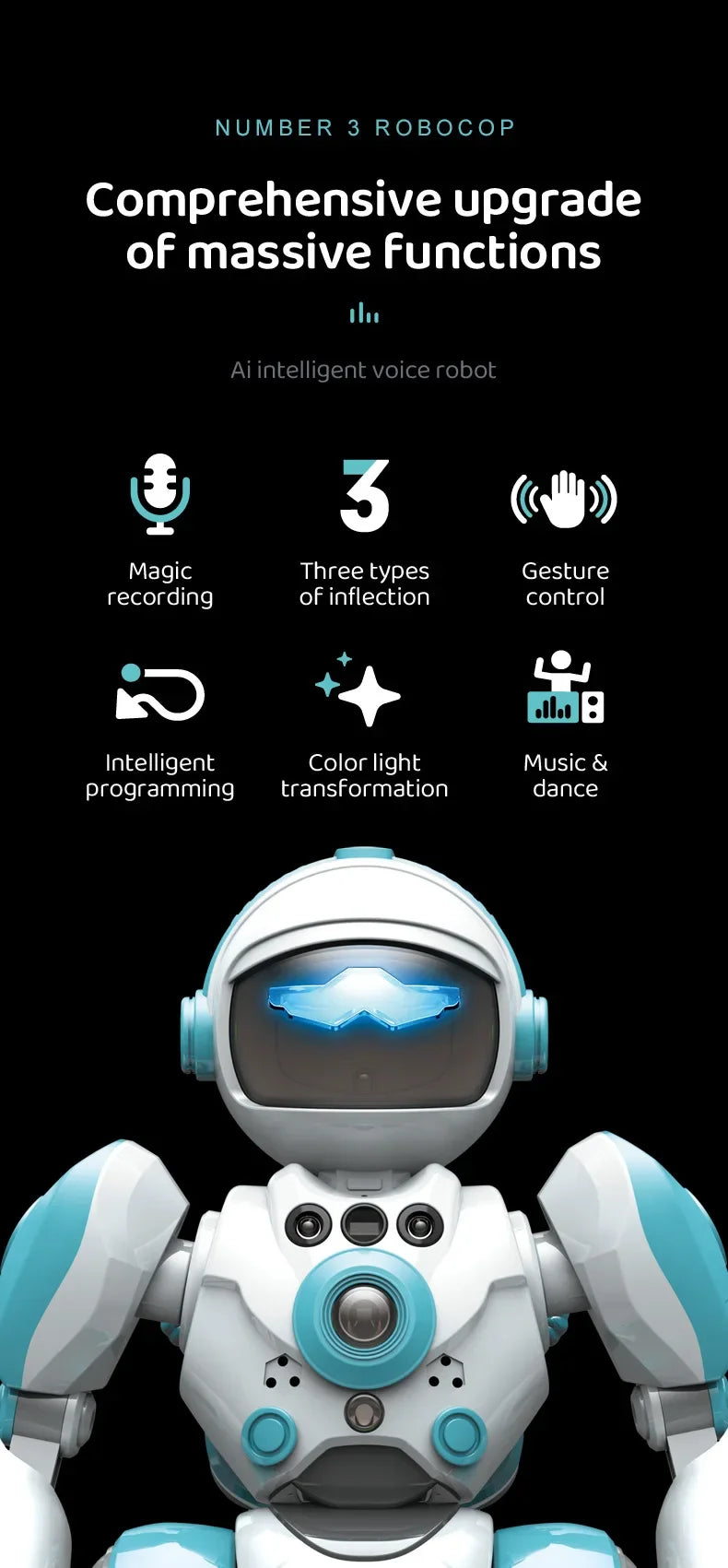 Intelligent RC Robot Voice Gesture Control Programming Machine Music Dancing Toys Recording Electric Robot Toy Children Gift