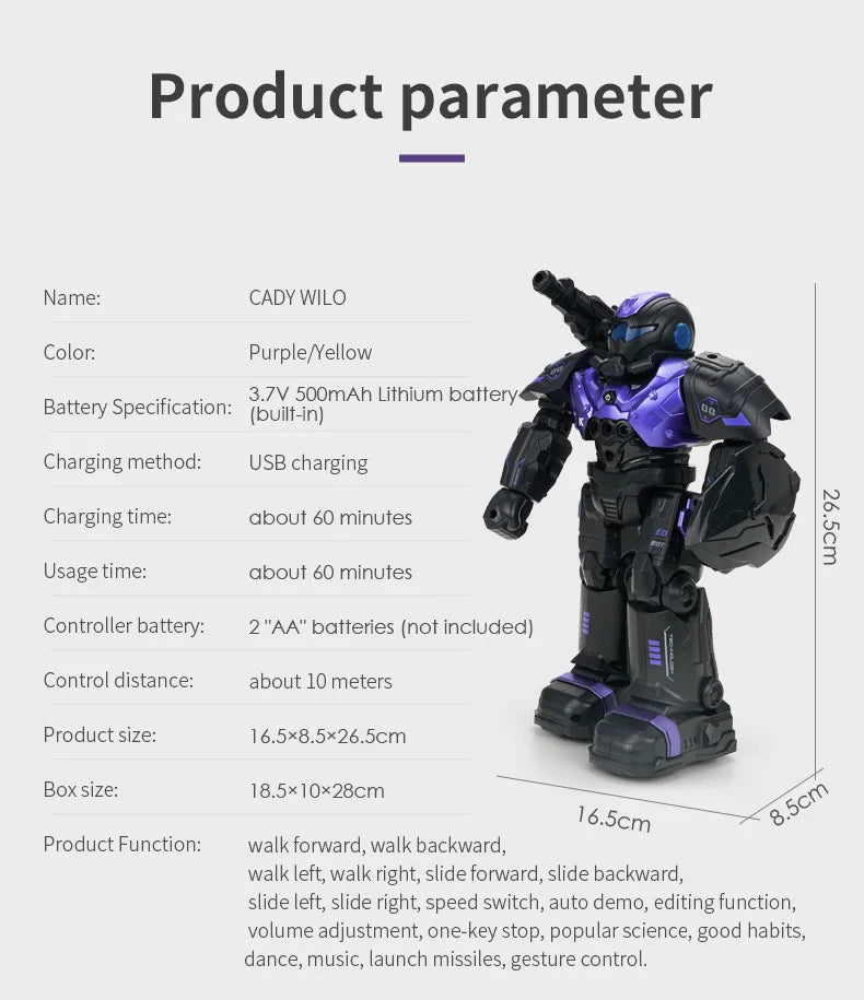 Rc Robot Intelligent Samrt Infrared Sensor Emo Robo Dance 2.4G Programming Remote Control Robot Toys for Kids Boys Girls Gift